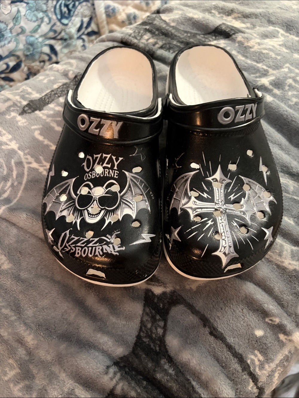 Ozzy Black Graphic Slip-On Clog Mules